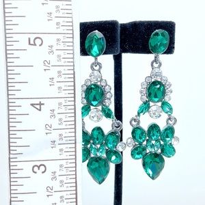 Prom Pageant Bridal Jewelry - Emerald Green Crystal Chandeliers Prom Pageant Wed Prom Pageant Bridal Jewelry - Emerald Green Crystal Chandeliers Prom Pageant Wed